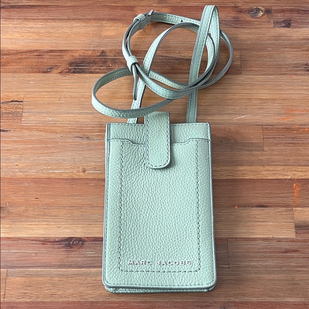 Marc Jacobs Light Green Cellphone Leather Crossbody Mini Bag